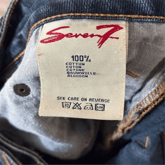 Vintage Seven7 Women's Straight Jeans Size 22 Blue Medium Wash Distressed - Picture 7 of 8